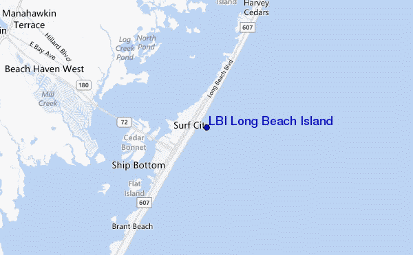 mappa di localizzazione di LBI Long Beach Island