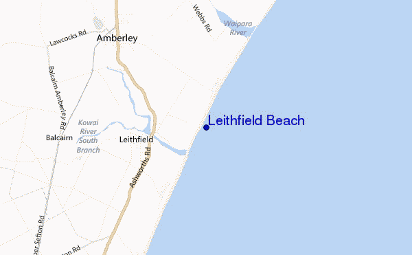 mappa di localizzazione di Leithfield Beach