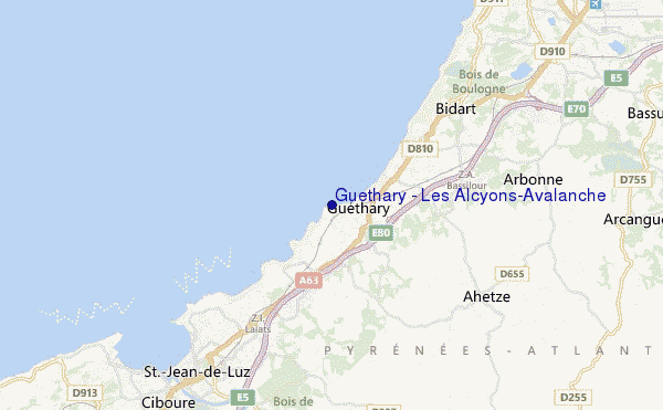mappa di localizzazione di Guethary - Les Alcyons/Avalanche