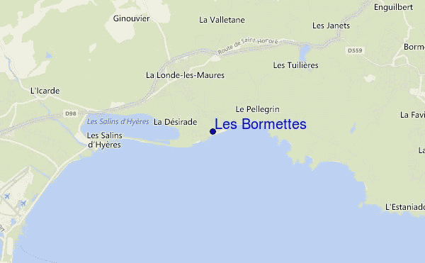 mappa di localizzazione di Les Bormettes