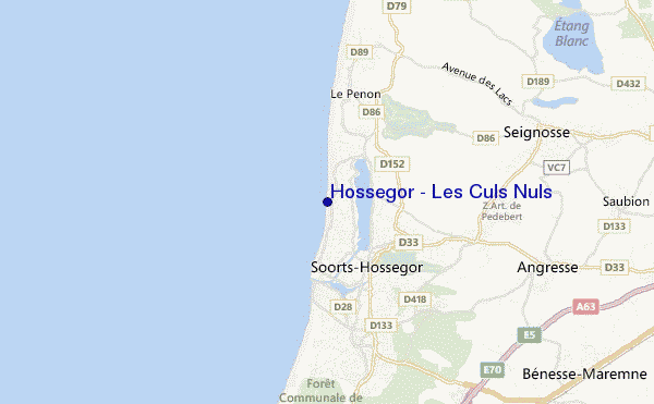 mappa di localizzazione di Hossegor - Les Culs Nuls