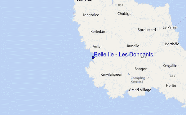 mappa di localizzazione di Belle Ile - Les Donnants