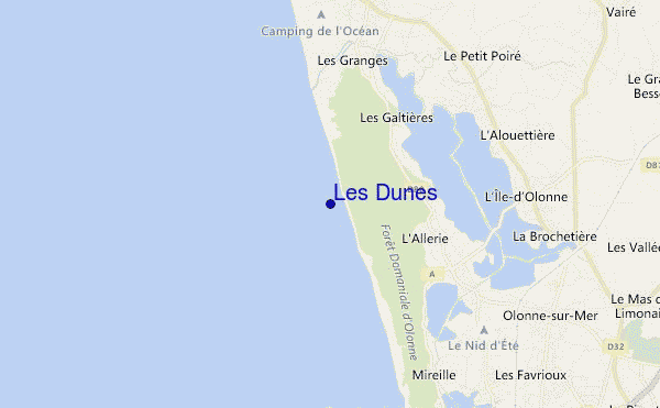 mappa di localizzazione di Les Dunes