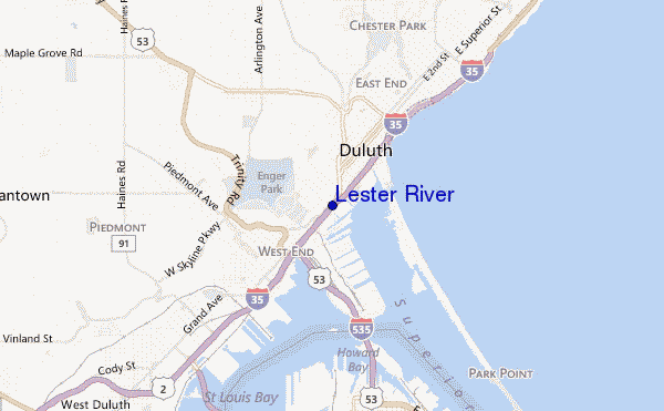 mappa di localizzazione di Lester River