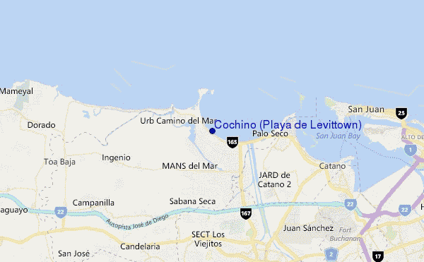 mappa di localizzazione di Cochino (Playa de Levittown)