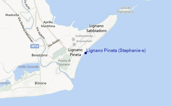 mappa di localizzazione di Lignano Pineta (Stephanie's)