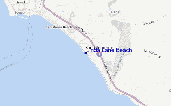 mappa di localizzazione di Linda Lane Beach