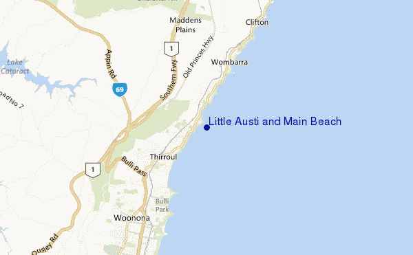 mappa di localizzazione di Little Austi and Main Beach