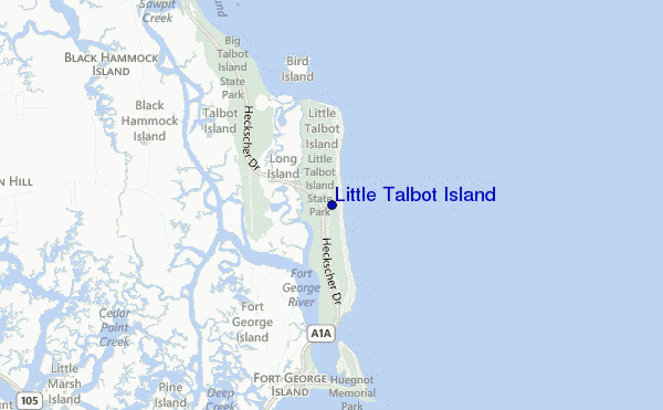 mappa di localizzazione di Little Talbot Island