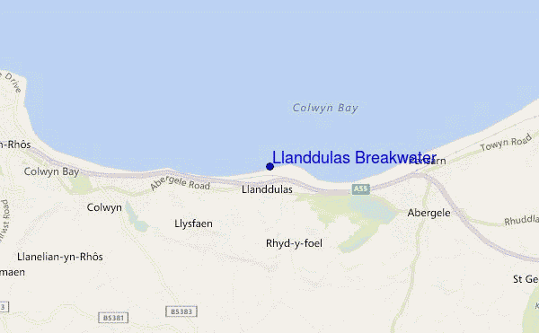 mappa di localizzazione di Llanddulas Breakwater