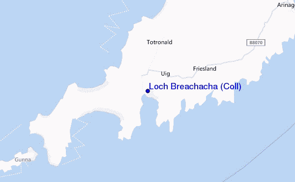 mappa di localizzazione di Loch Breachacha (Coll)