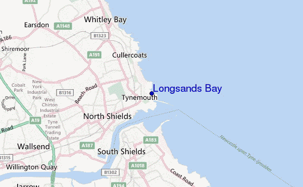 mappa di localizzazione di Longsands Bay
