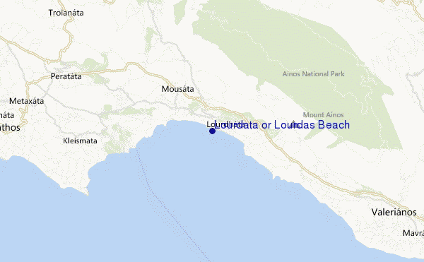 mappa di localizzazione di Lourdata or Lourdas Beach