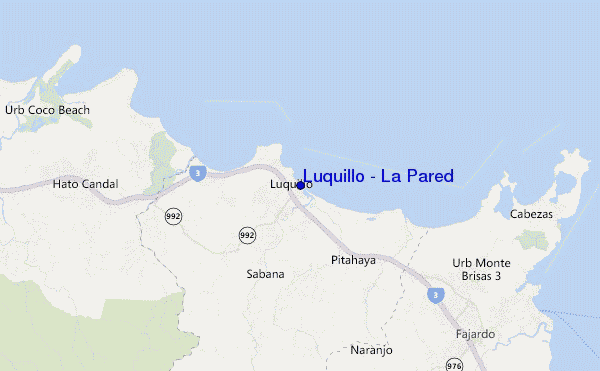mappa di localizzazione di Luquillo - La Pared