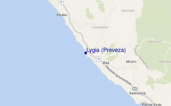 mappa di localizzazione di Lygia (Preveza)