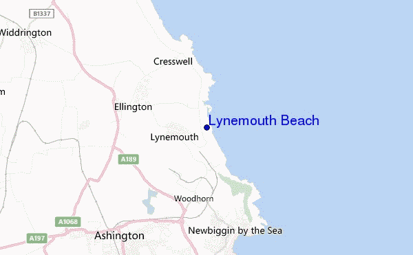 mappa di localizzazione di Lynemouth Beach
