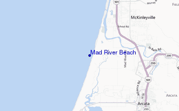 mappa di localizzazione di Mad River Beach
