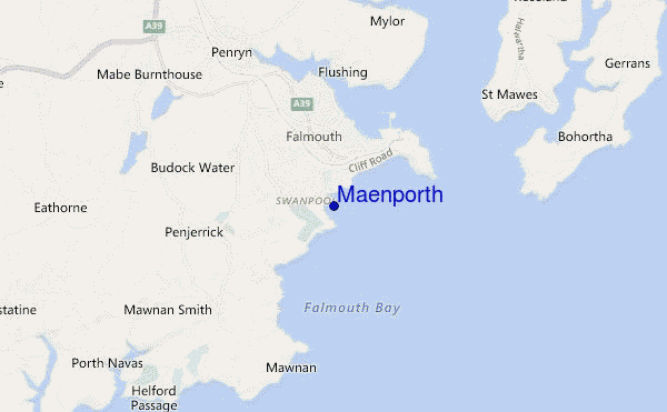 mappa di localizzazione di Maenporth