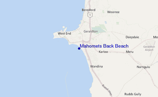 mappa di localizzazione di Mahomets Back Beach
