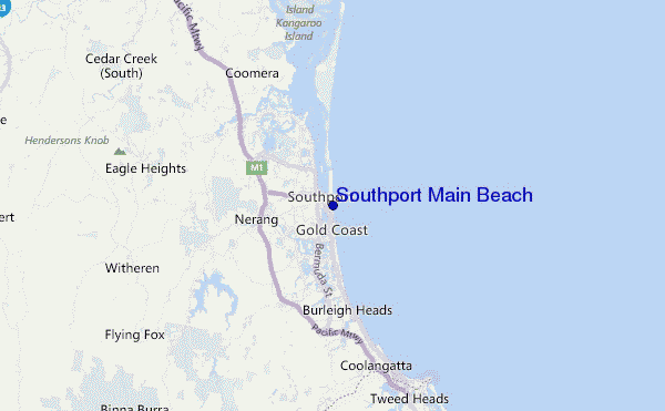 Southport Main Beach Location Map