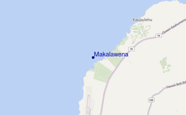 mappa di localizzazione di Makalawena