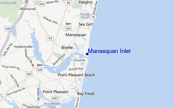 mappa di localizzazione di Manasquan Inlet