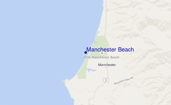 mappa di localizzazione di Manchester Beach