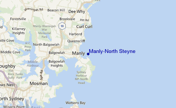 mappa di localizzazione di Manly-North Steyne