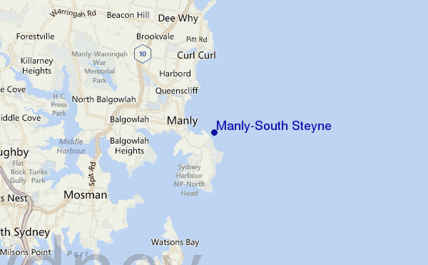 mappa di localizzazione di Manly-South Steyne