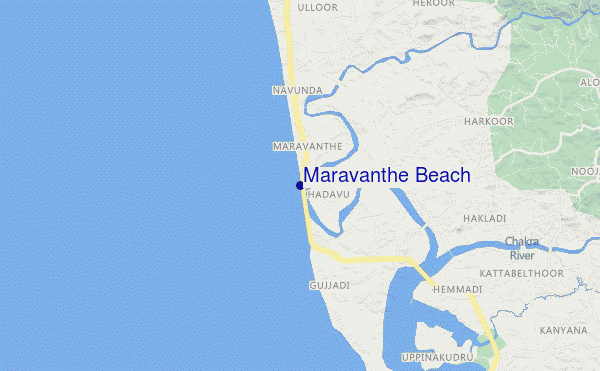 mappa di localizzazione di Maravanthe Beach