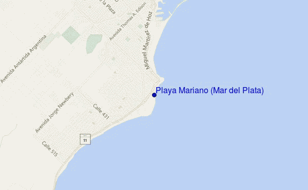 mappa di localizzazione di Playa Mariano (Mar del Plata)