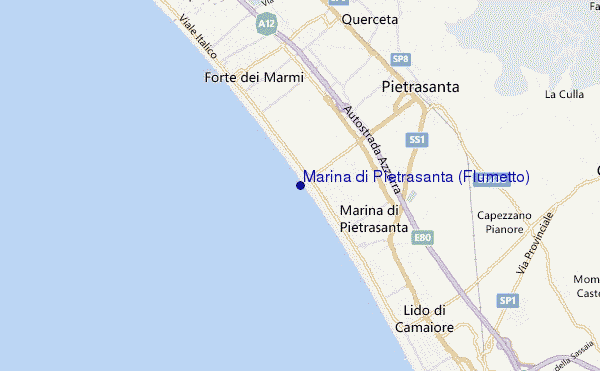 mappa di localizzazione di Marina di Pietrasanta (Flumetto)