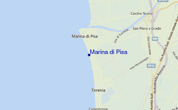 mappa di localizzazione di Marina di Pisa