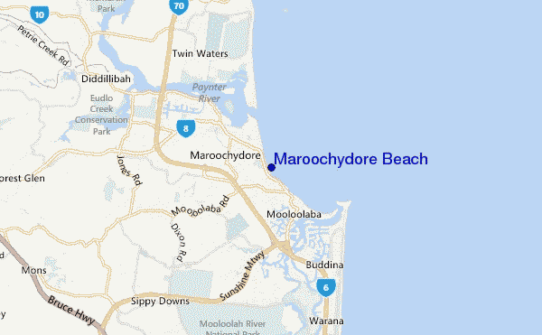 mappa di localizzazione di Maroochydore Beach