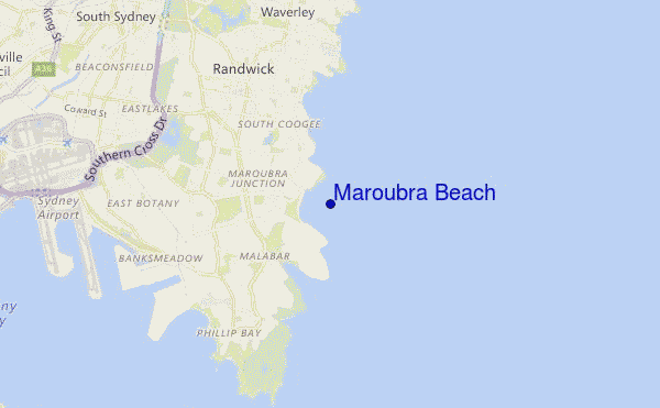mappa di localizzazione di Maroubra Beach