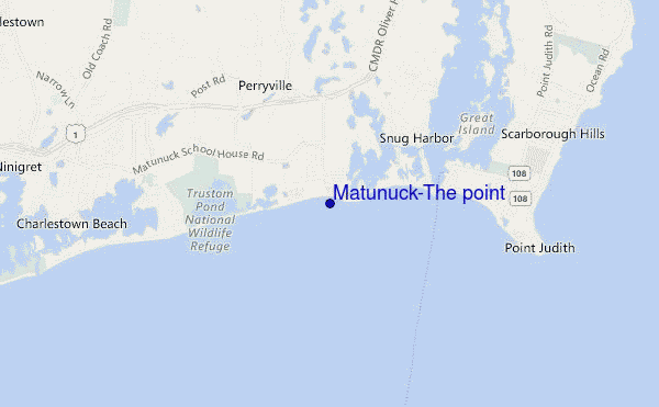 mappa di localizzazione di Matunuck-The point
