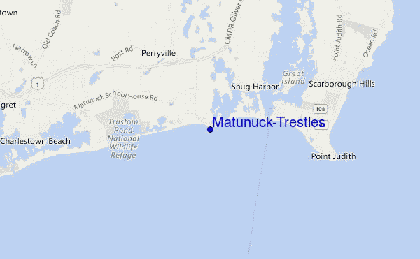 mappa di localizzazione di Matunuck-Trestles