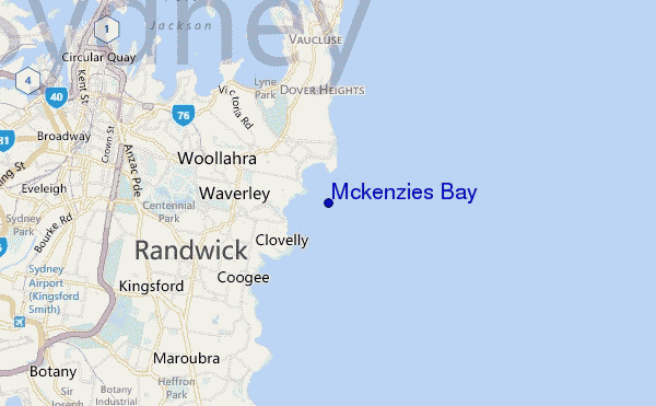 mappa di localizzazione di Mckenzies Bay
