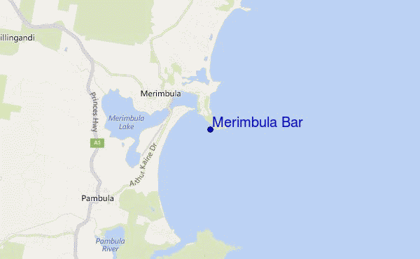 mappa di localizzazione di Merimbula Bar
