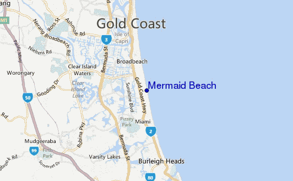 mappa di localizzazione di Mermaid Beach