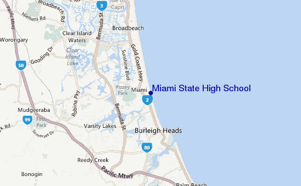 mappa di localizzazione di Miami State High School