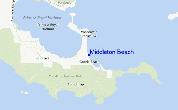 mappa di localizzazione di Middleton Beach