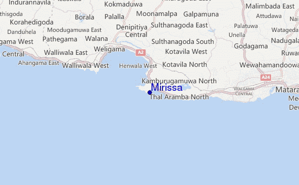 mappa di localizzazione di Mirissa