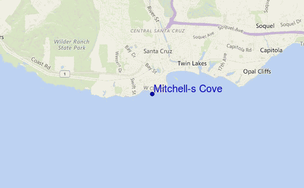 mappa di localizzazione di Mitchell's Cove