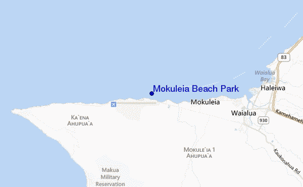 mappa di localizzazione di Mokuleia Beach Park