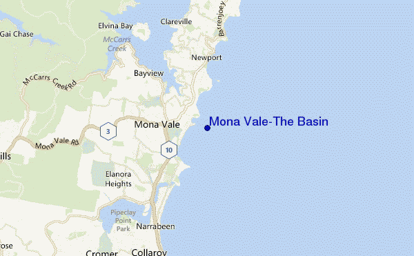 mappa di localizzazione di Mona Vale-The Basin