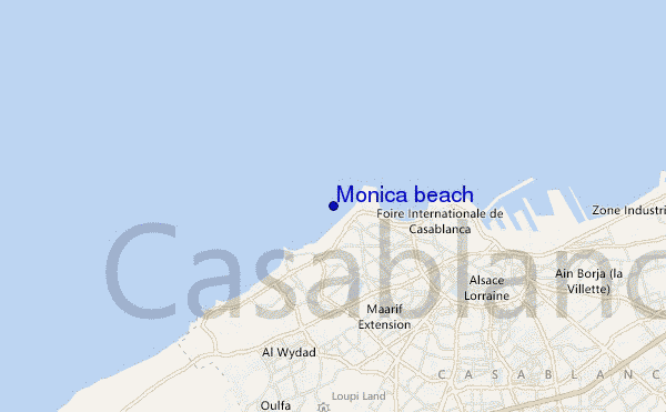 mappa di localizzazione di Monica beach