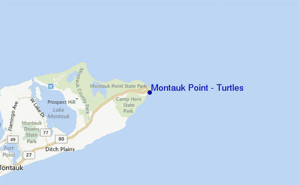 mappa di localizzazione di Montauk Point - Turtles