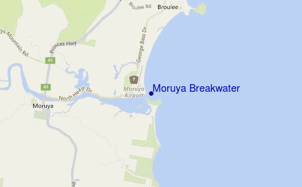 mappa di localizzazione di Moruya Breakwater