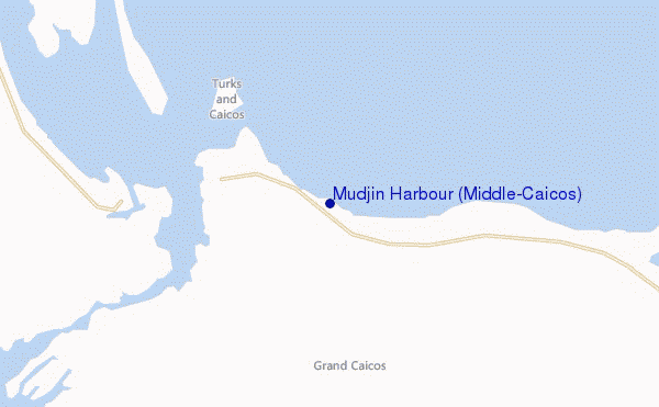 mappa di localizzazione di Mudjin Harbour (Middle-Caicos)